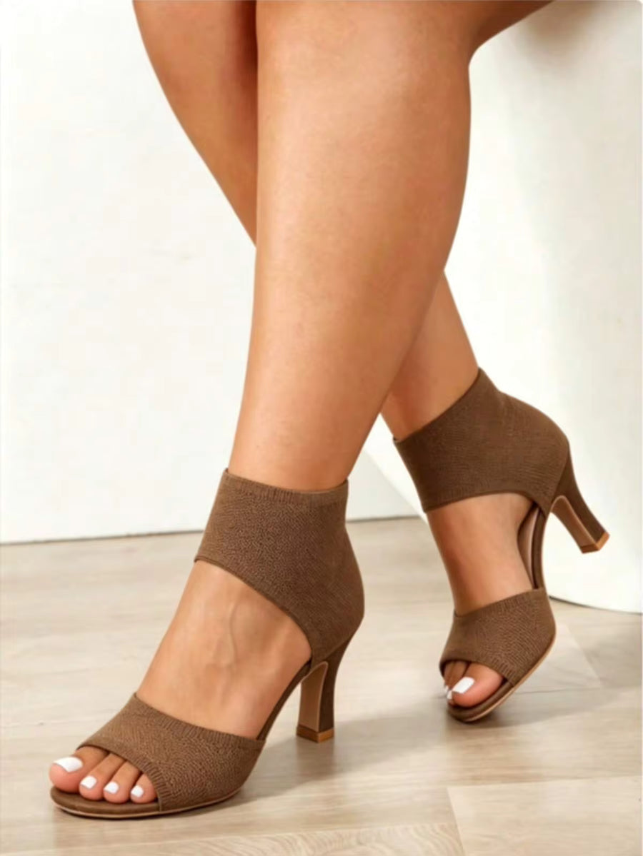 [2026 Hot Selling] Must-Have High Heels For Spring And Summer! Women's Solid Color T-Strap High-Heeled Sandals, Stylish Open-Toe Dress Shoes.